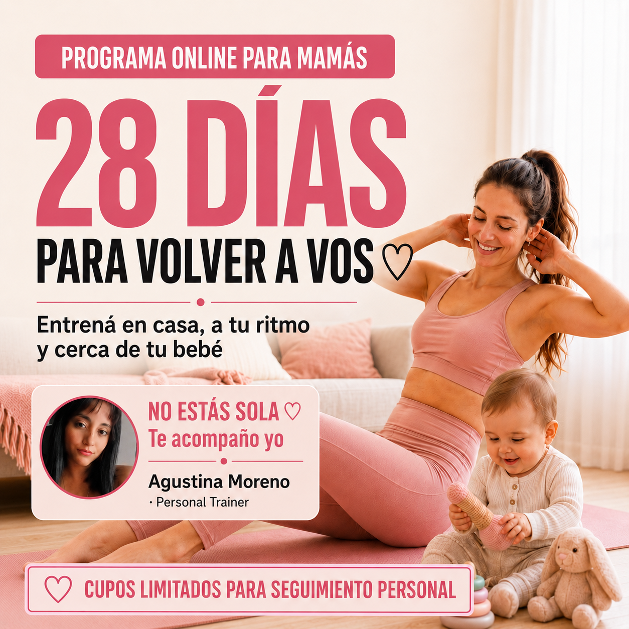28 DÍAS PARA VOLVER A VOS ♡ | Entrenamiento online para mamás + bonos